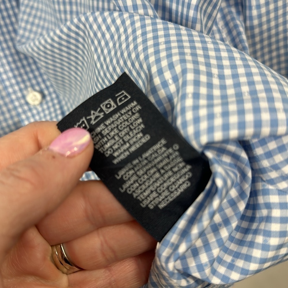Robert Graham blue and white button-down dress shirt size XL - Picture 11 of 13